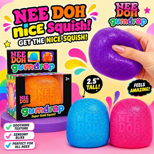 Needoh Gumdrop Super Solid Squishy – Viral Stress Relief & Sensory Toy