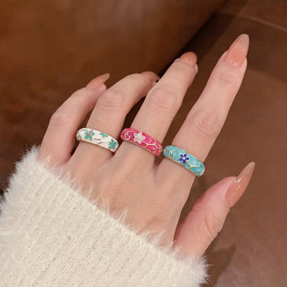 Pinteresty Enamel Floral Ring