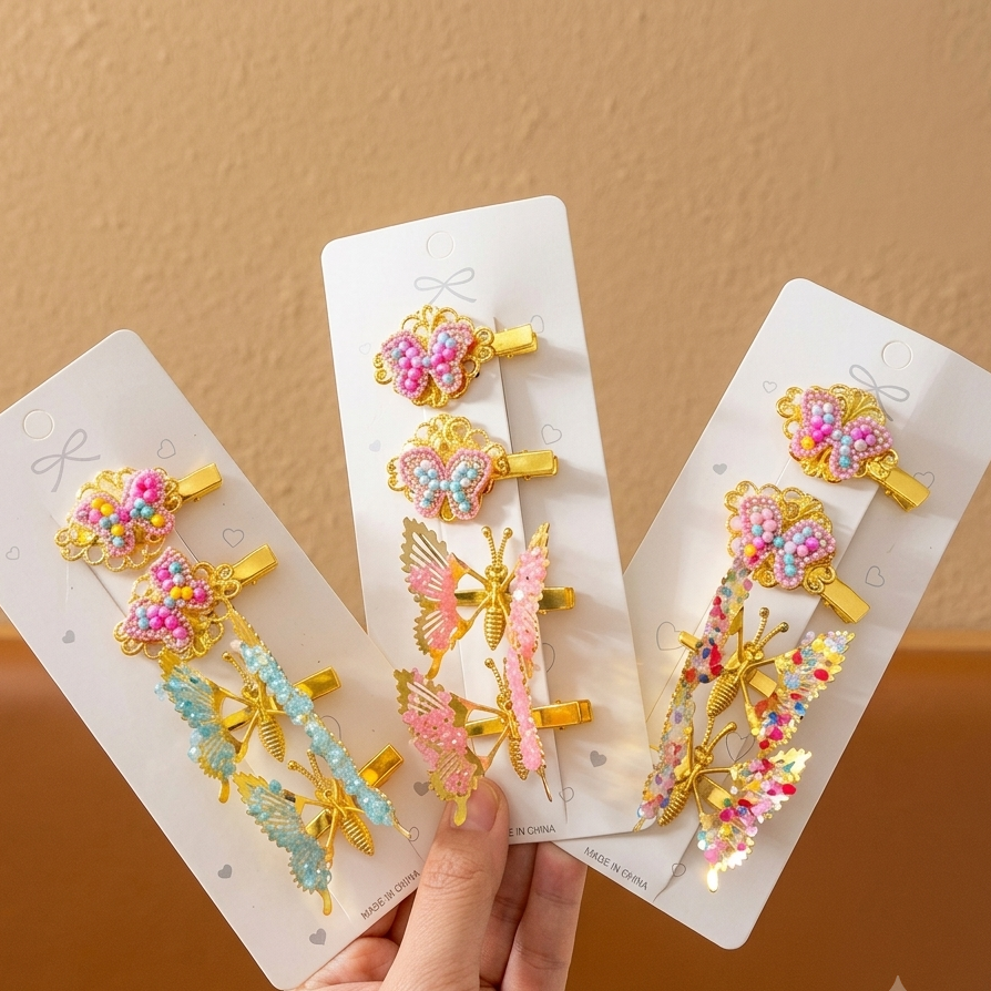 Dancing Butterfly Wings Hair Clips Pack Of 4