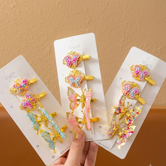 Dancing Butterfly Wings Hair Clips Pack Of 4