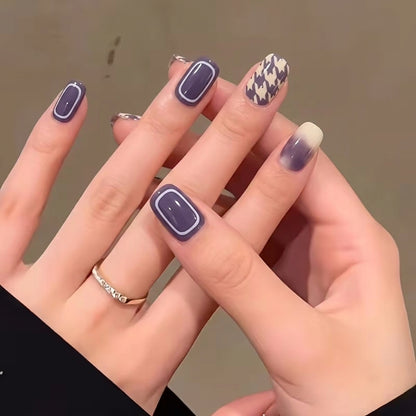 Chic Deep Mauve Marble Press-On Nails