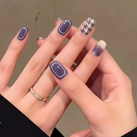 Chic Deep Mauve Marble Press-On Nails