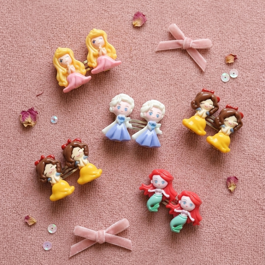 Princess Theme Hair Clips ( Pair)