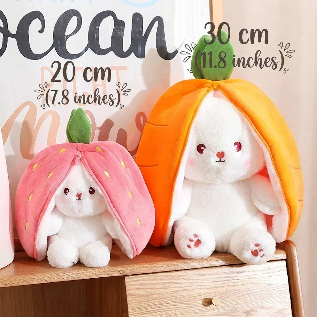 Reversible Fruit Bunny Rabbit Plush Toy