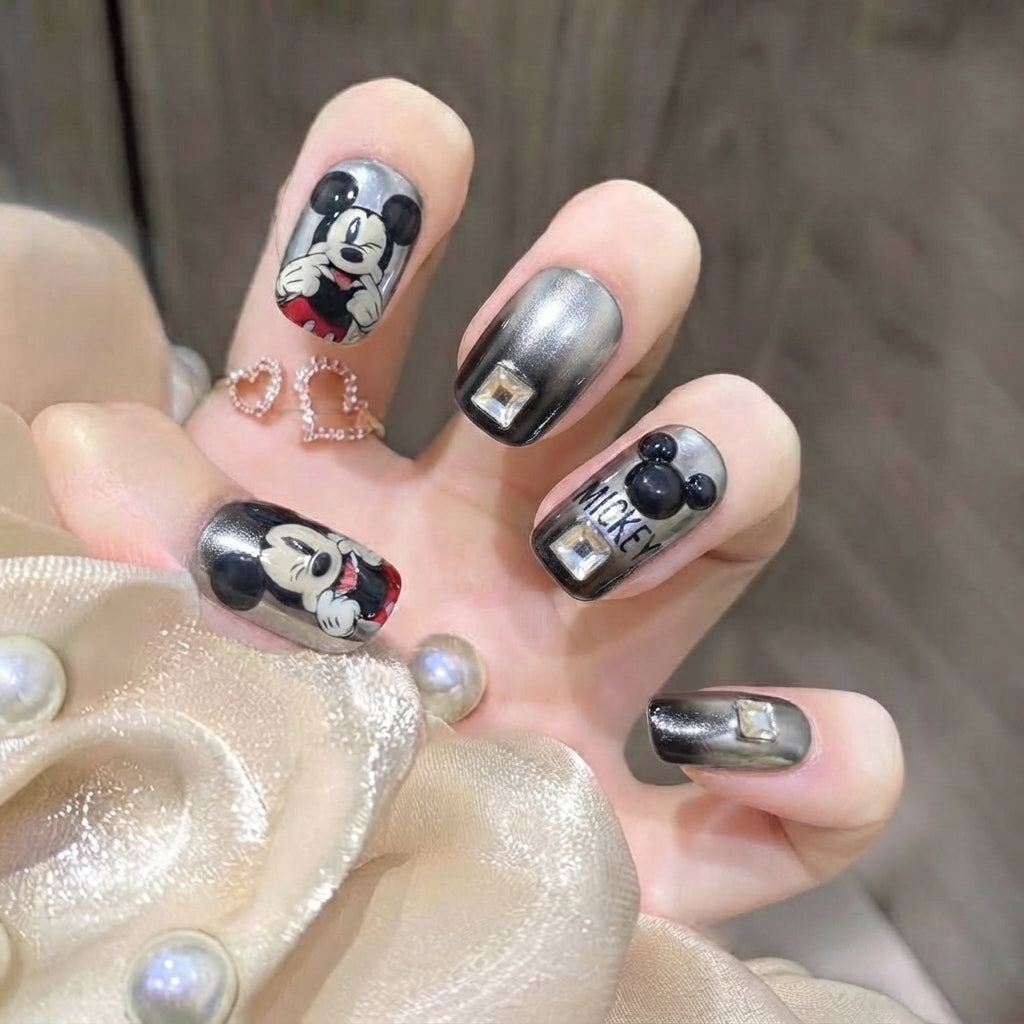 Mickey Mouse Kids Nails With Nail Stickers