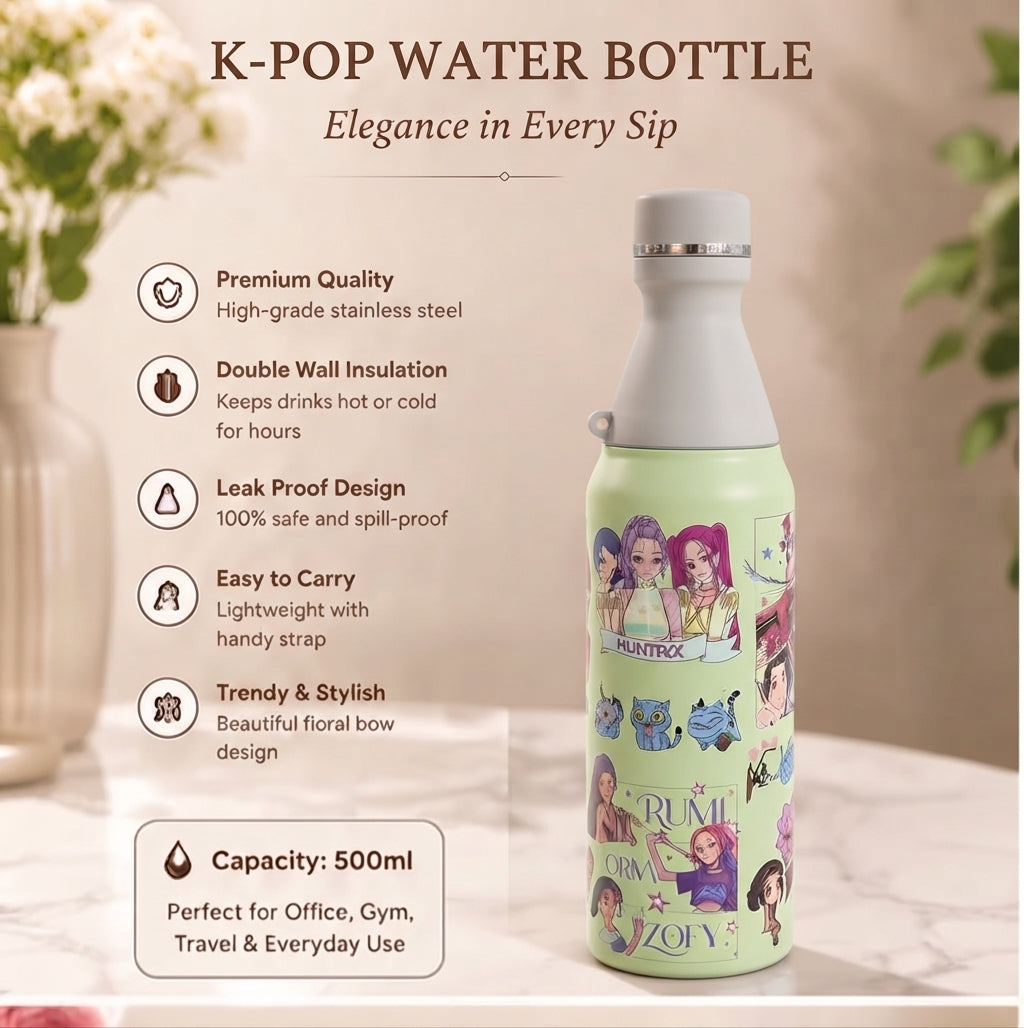 Pinteresty K Pop Stainless Steel Water Bottles