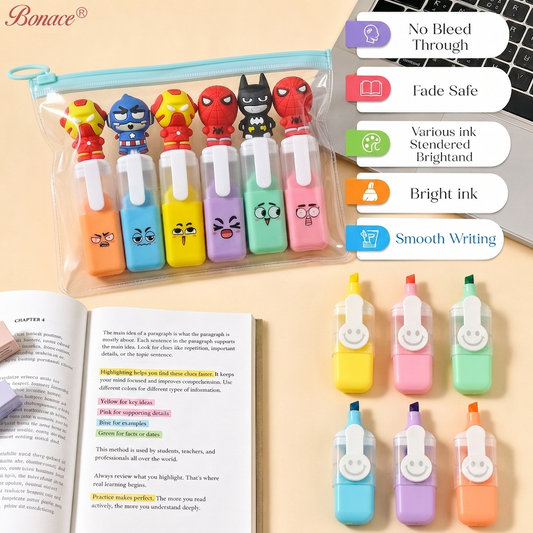 Superheroes Highlighter Pack Of 6
