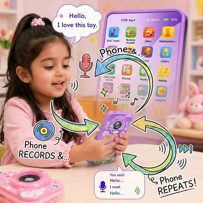 2-in-1 Kids Foldable Flip Musical Mobile Phone & LCD Writing Tablet