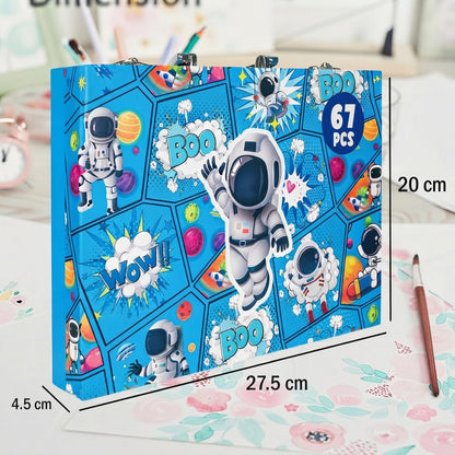 Spaceship Wooden Coloring Kit Art Box