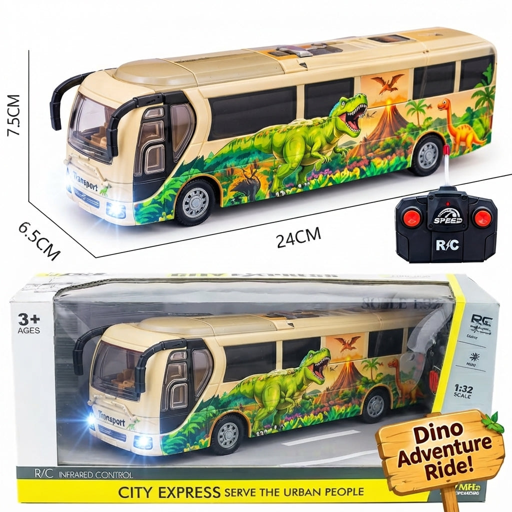 Remote Control Rc Dinosaur Bus With Headlights