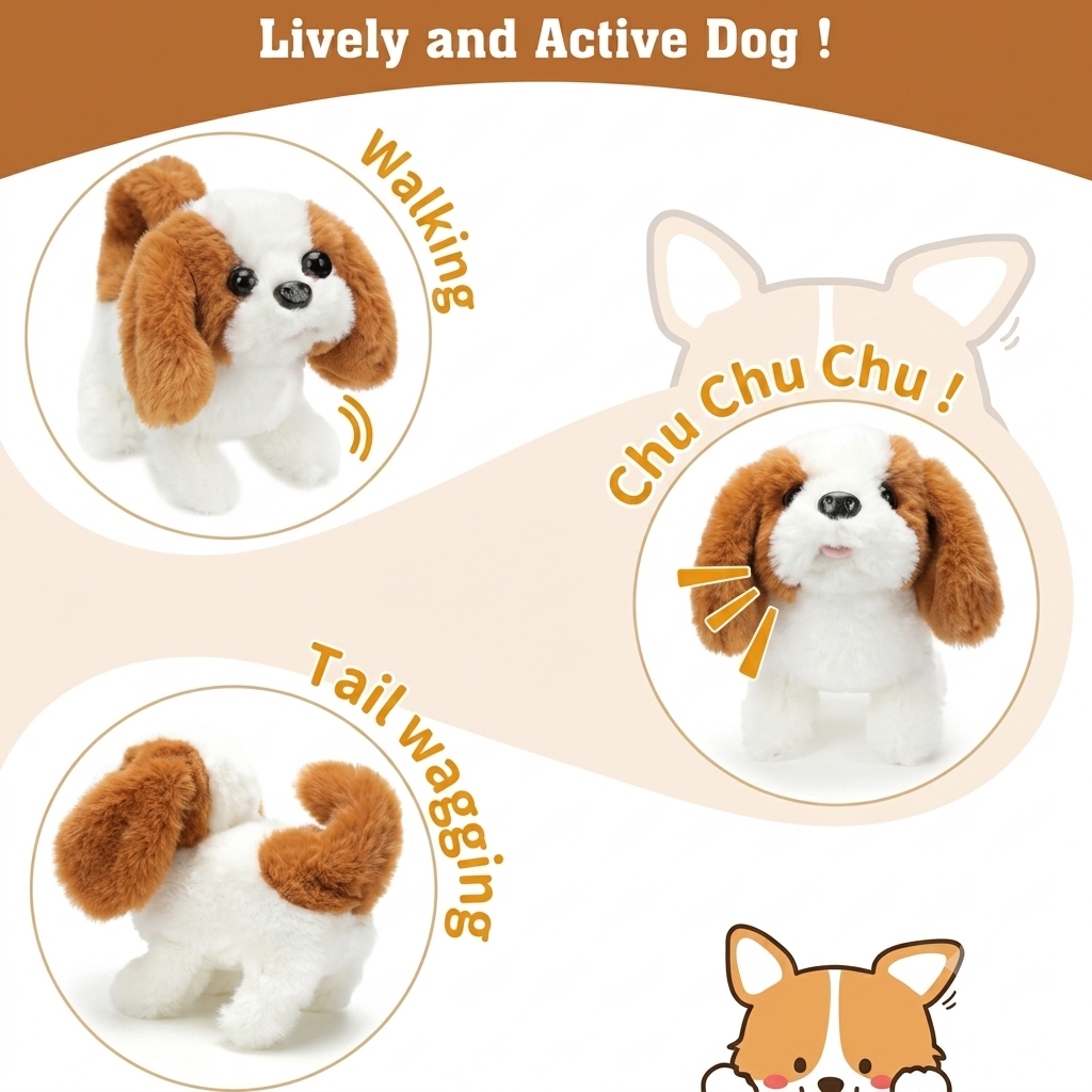 Fluffy Cute Walking Puppy With Chu Chu Sound