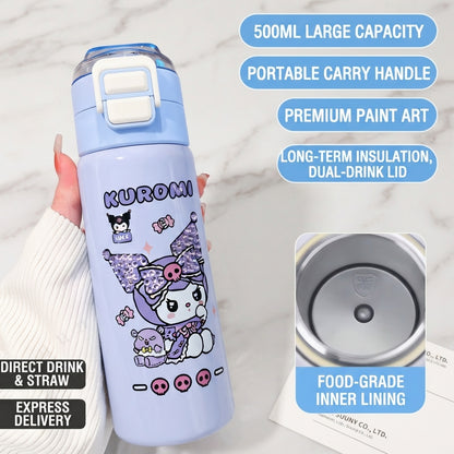 Kuromi Stainless Steel Bedazzled Water Bottle