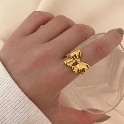 Vintage Bow Stainless Steel Ring
