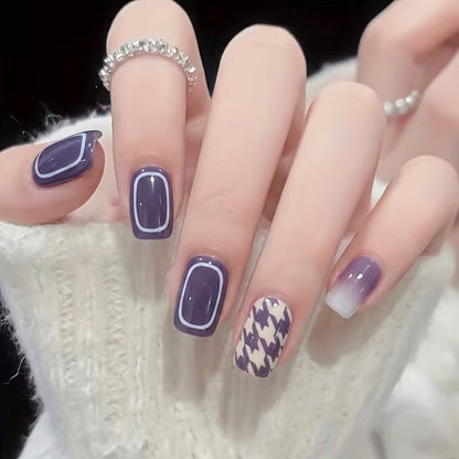 Chic Deep Mauve Marble Press-On Nails