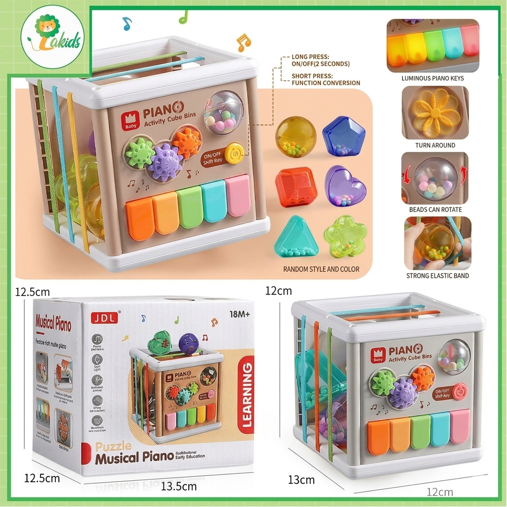 5 in 1 Baby Learning Piano Puzzle Cube With Music and Lights
