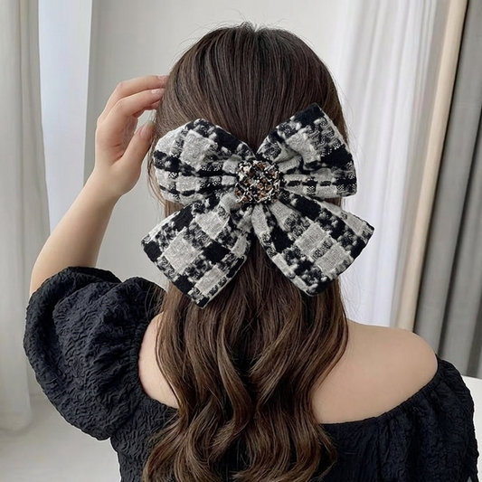 Big Size Cheque Hair Bow