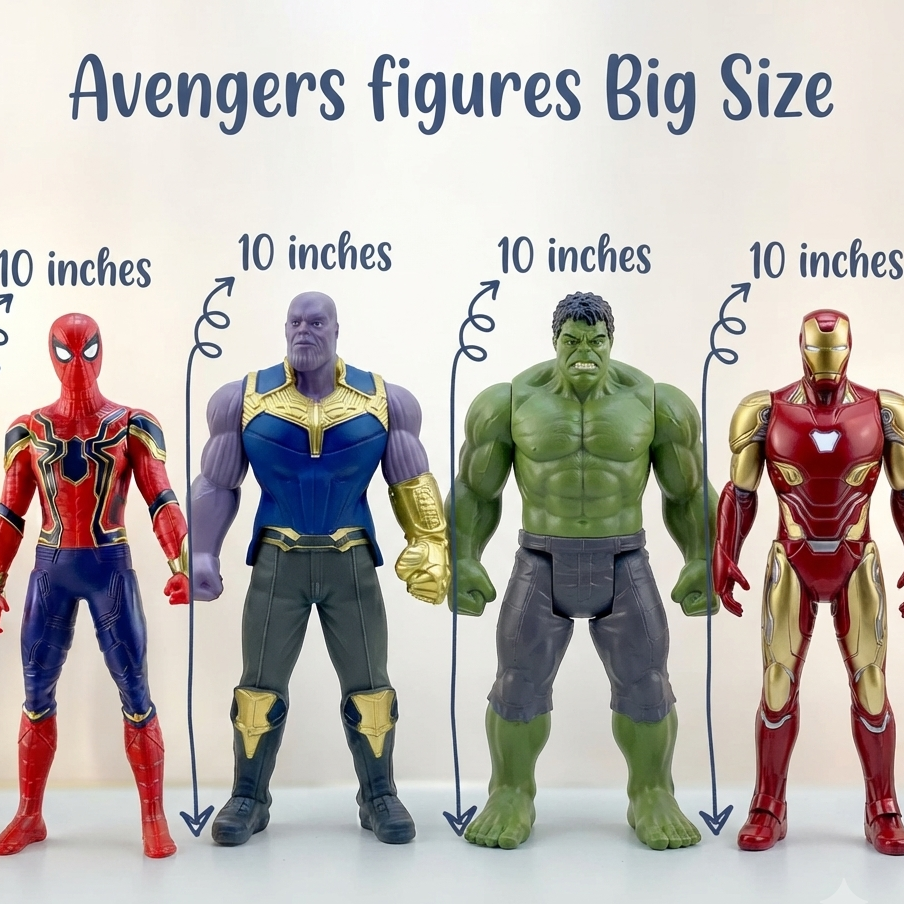 Premium Super Heroes Avengers Big Size Action Figures With Light | Spiderman Hulk Ironman