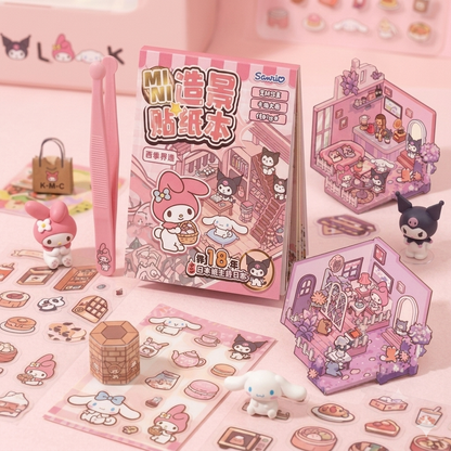 Sanrio 3D Scene Material Sticker Book With Tweezer