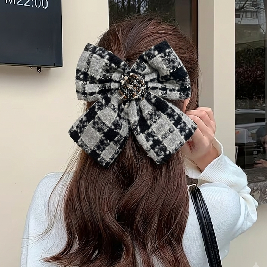 Big Size Cheque Hair Bow