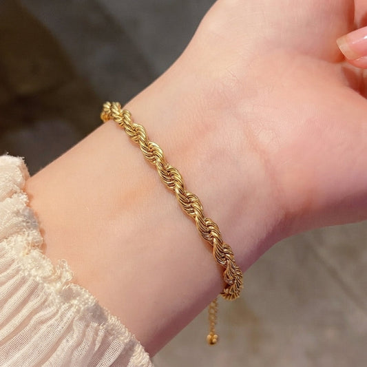 Gold Look Rope Chain Bracelet