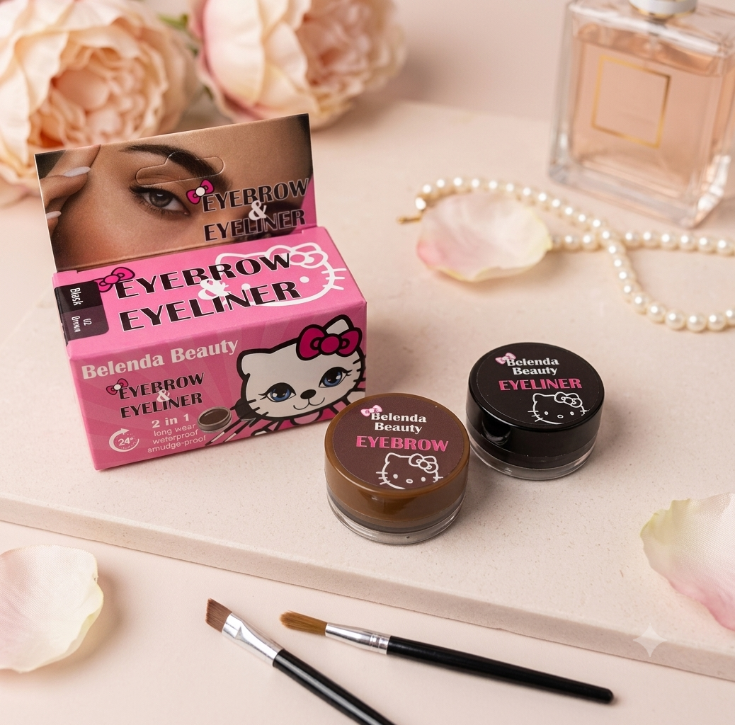 WB Dip Brown and Black Eyeliner And Eyebrow Pomade Set