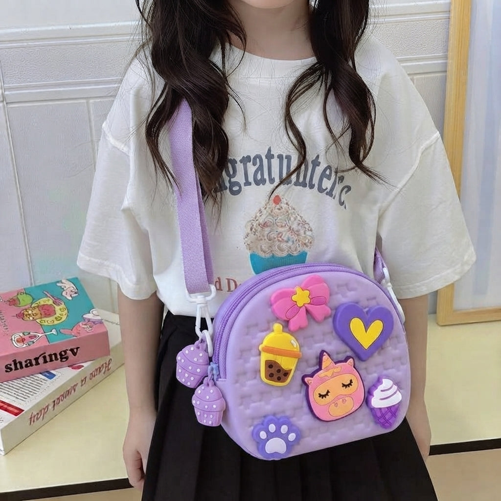 Kids 3D Charms Kawaii Sling Cross Body Bag