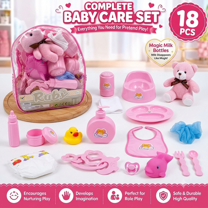 Doll Baby Care 18 Pcs Accessories Bag