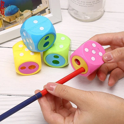 Dice Pencil Sharpener With Double Holes