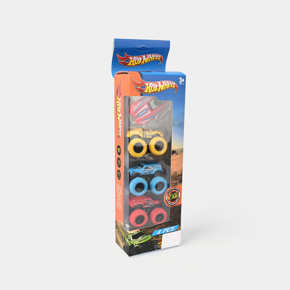 Hot Wheels 4-Piece Alloy Car & Key Launcher Set