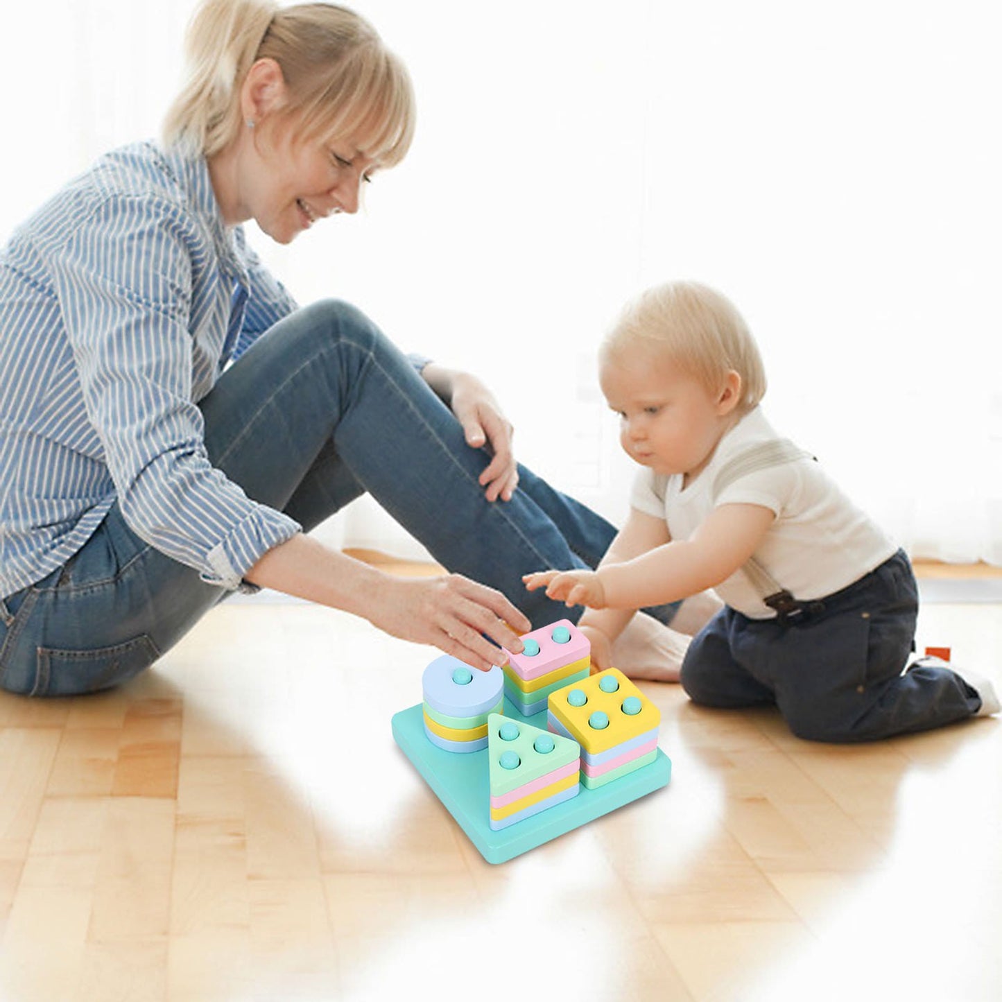 Geometric Wooden Sorting Board