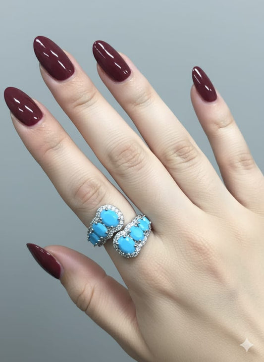 Stainless Steel Blue Cross Ring