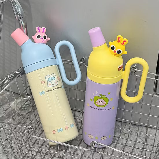 Happy Bunny Stainless Steel Straw 2 in 1 Water Bottle + Tumbler | 800 ml