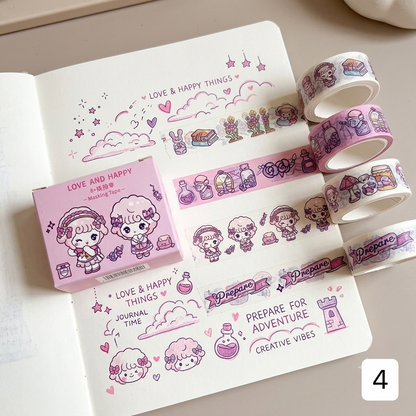 Kawaii Magical Washi Tapes Pack of 4
