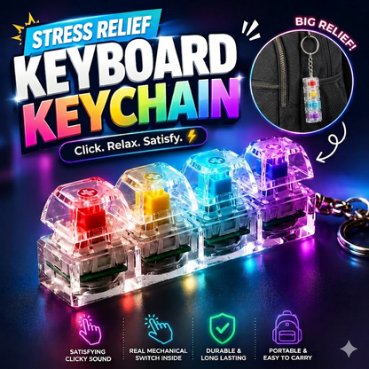 Keyboard Keys Keychain | Fidget Stress Relief With Lights
