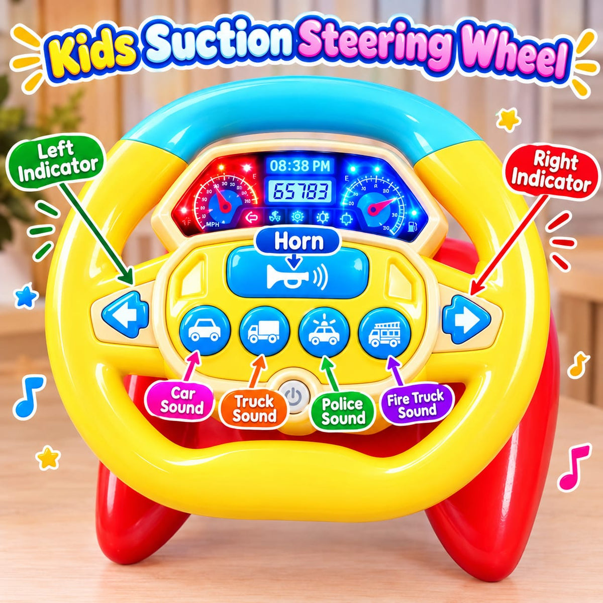 Kids Steering Wheel With Music and Lights