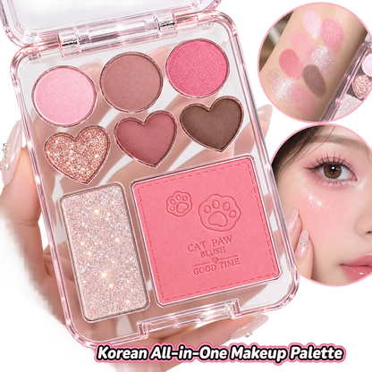 Korean All In One Eyeshadow Blush & Highlighter Palatte