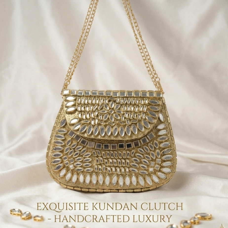 Luxury Original Kundan Clutch Bag