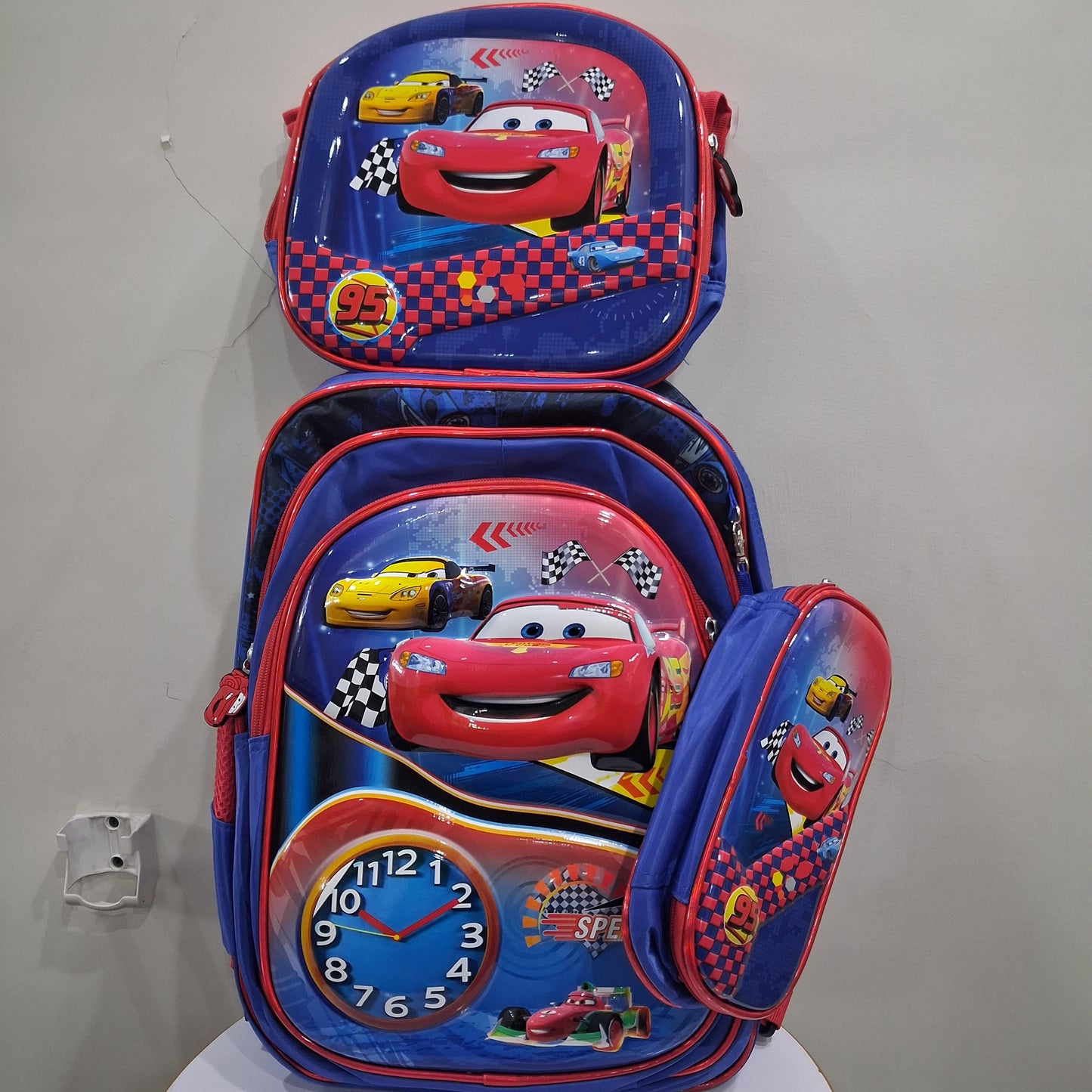 Lightning McQueen Car 3-Piece School Bag Set For Boys