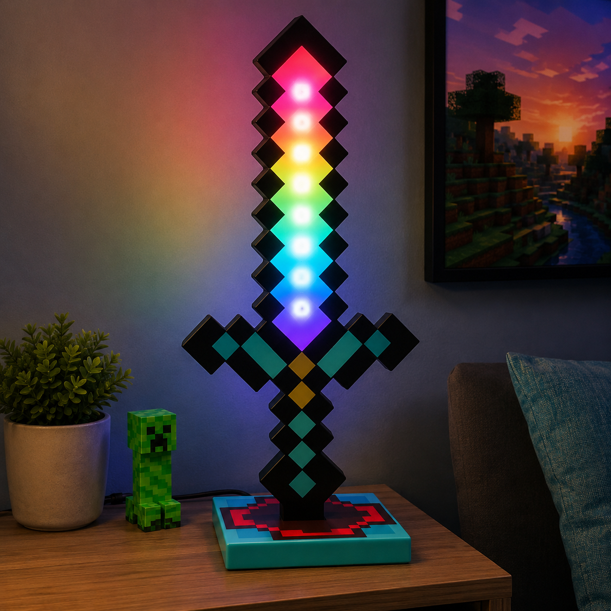 Minecraft Diamond Glow Sword Lamp
