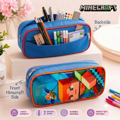 Minecraft Double Zip Stationery Pencil Pouch