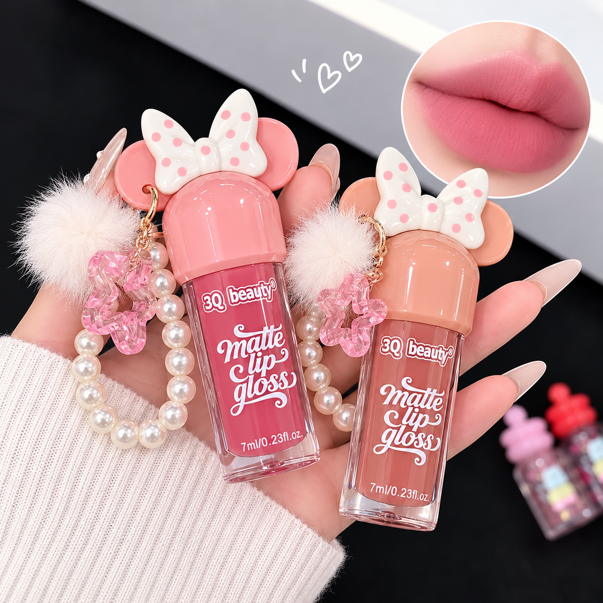 Minnie Mouse Lip Gloss With Charm Hanging