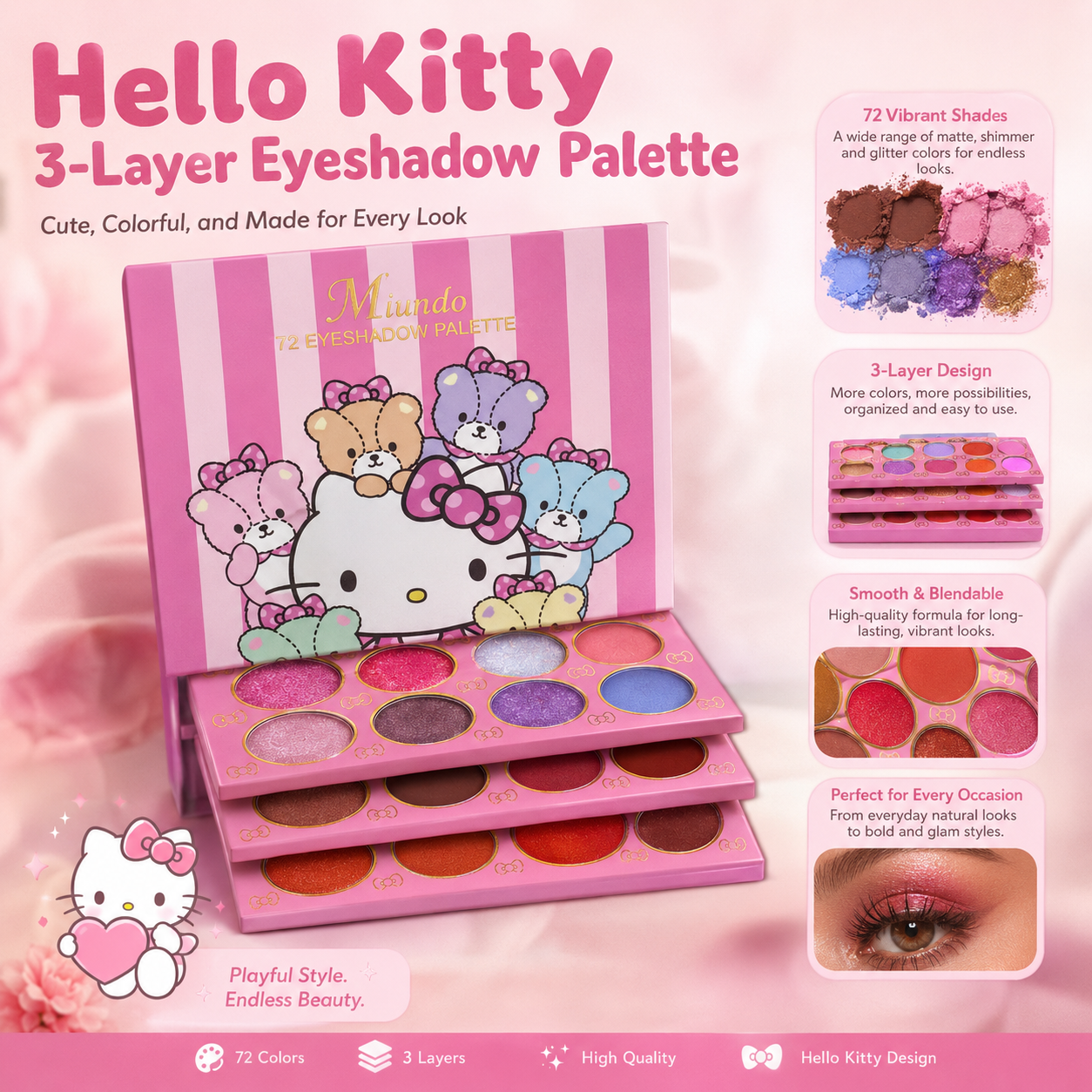 Mlundo Hello Kitty Eyeshadow Book Pallette
