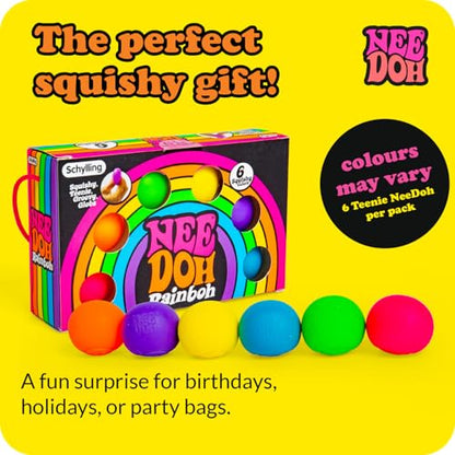 Needoh Rainboh Globbles Teenie Pack Of 6 Neon Squishy Box