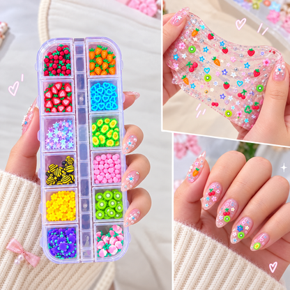 Fruits and Stars Bedazzling and Decorative Charms Kit For Slimes and Nail Art