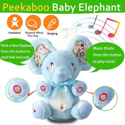 Peek-A-Boo Talking & Singing Elephant Toy With Moving Ears
