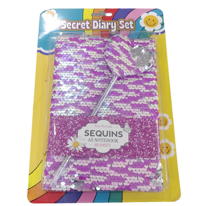Sequins Reversible Diary|Notebook Set With Pen