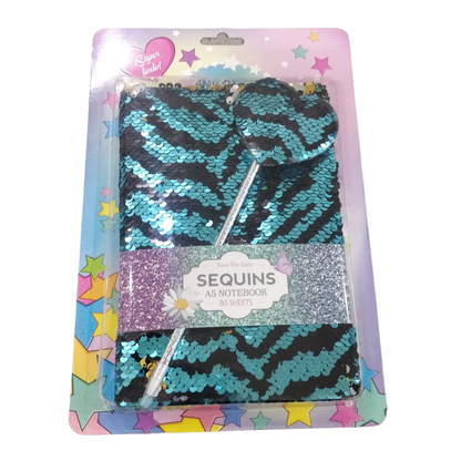 Sequins Reversible Diary|Notebook Set With Pen