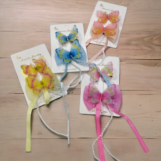 Butterfly Hair Clips Pack Of 2