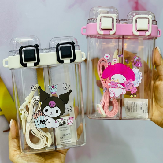 Sanrio Theme Two Sided Partition Water Bottle