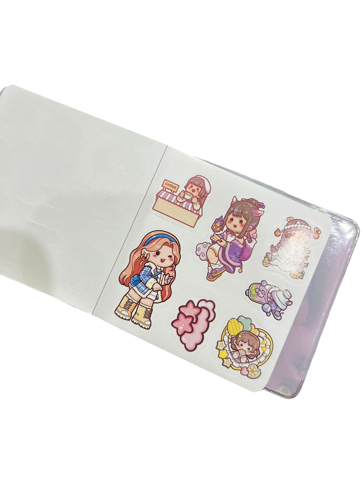 Doll Watery Confetti Filled Mini Sticker Note Book